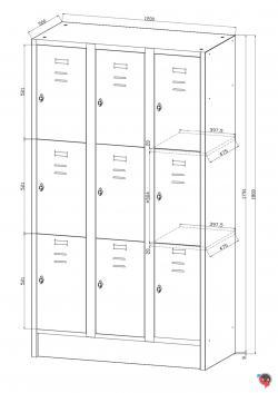 Stahl-Fächerschrank